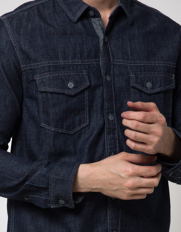 Watchout Jeans Long Sleeve Denim Look Shirt