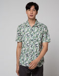 Watchout Casual Full Print Leaf Kemeja Pria