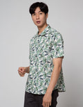 Watchout Casual Full Print Leaf Kemeja Pria