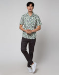 Watchout Casual Full Print Leaf Kemeja Pria