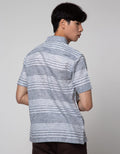 Watchout! Casual Short Sleeve Shirts Motif Stripe