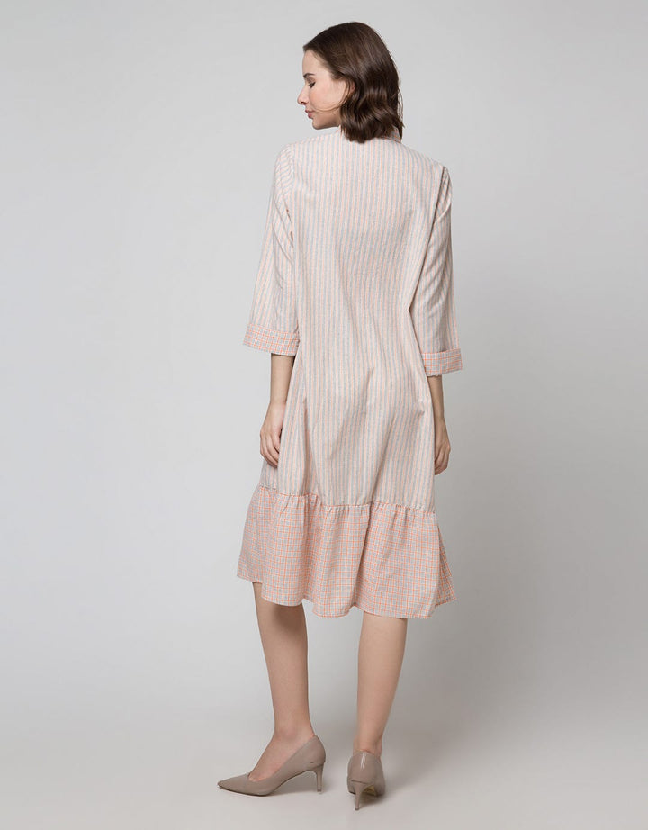 Triset Ladies Stripe Motif Kombinasi Dress