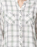Triset Ladies Check V Neck Blouse for Women