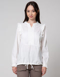 Triset Casual Ruffle Stripe Blouse