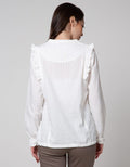 Triset Casual Ruffle Stripe Blouse