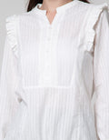 Triset Casual Ruffle Stripe Blouse