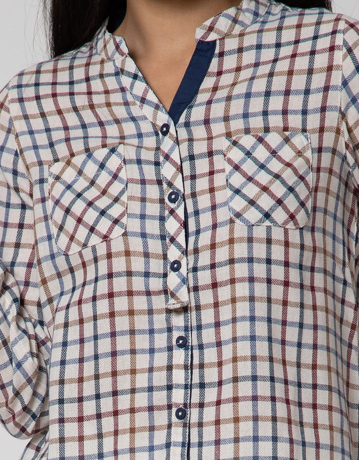 Triset Casual Check Print Blouses