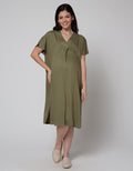 Connexion Mom Short Sleeve Midi Dress Rayon