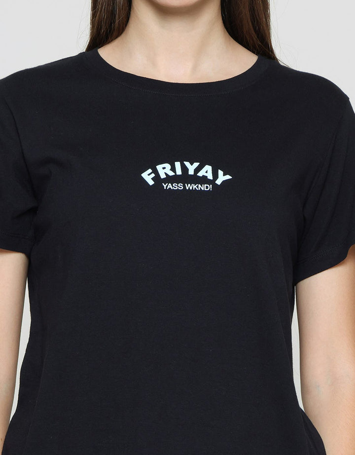 Cardinal Friyay Print Kaos Casual Wanita