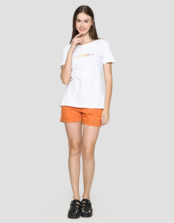 Cardinal Passions Print Kaos Casual Wanita