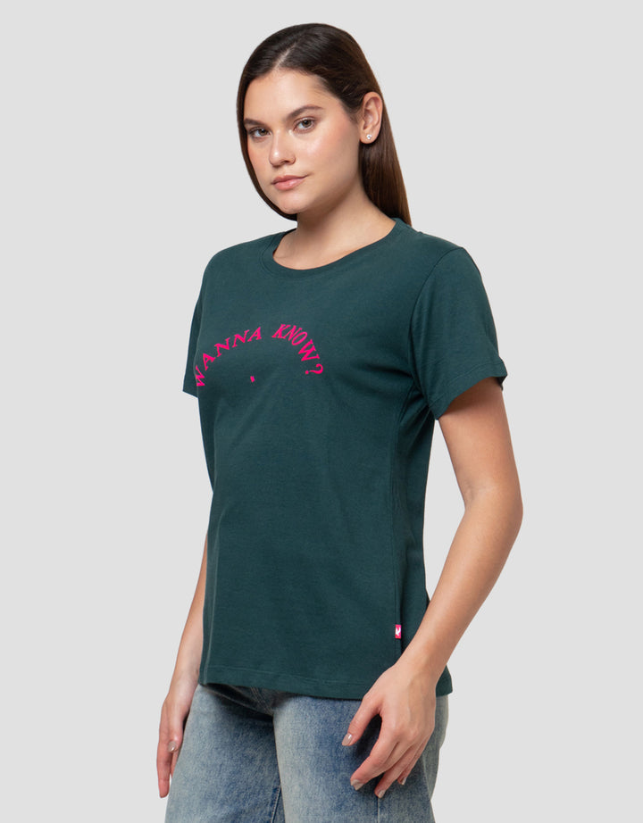 Cardinal Girl Print Wanna Know Kaos Wanita