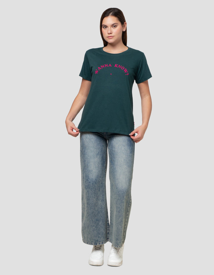 Cardinal Girl Print Wanna Know Kaos Wanita