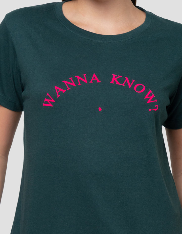 Cardinal Girl Print Wanna Know Kaos Wanita