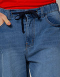 Nevada Denim Short Pants Rubber Waist Destroy