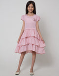 Kidz Too Short Sleeve Midi Dress Salur Bordir Unicorn Geber