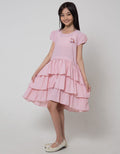 Kidz Too Short Sleeve Midi Dress Salur Bordir Unicorn Geber
