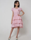 Kidz Too Short Sleeve Midi Dress Salur Bordir Unicorn Geber
