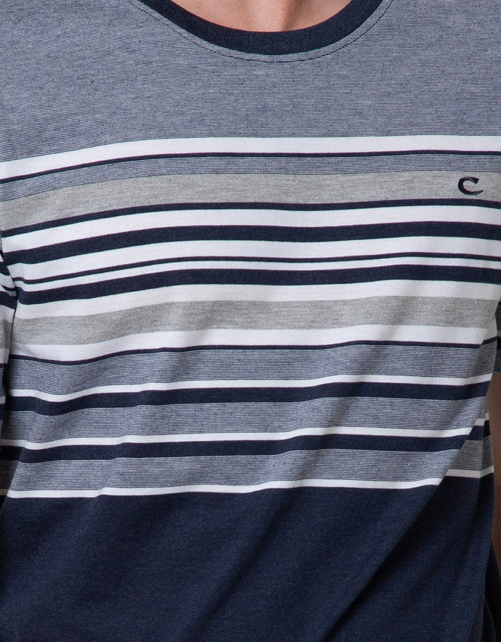 Cole Stripe End Chest Kaos Pria