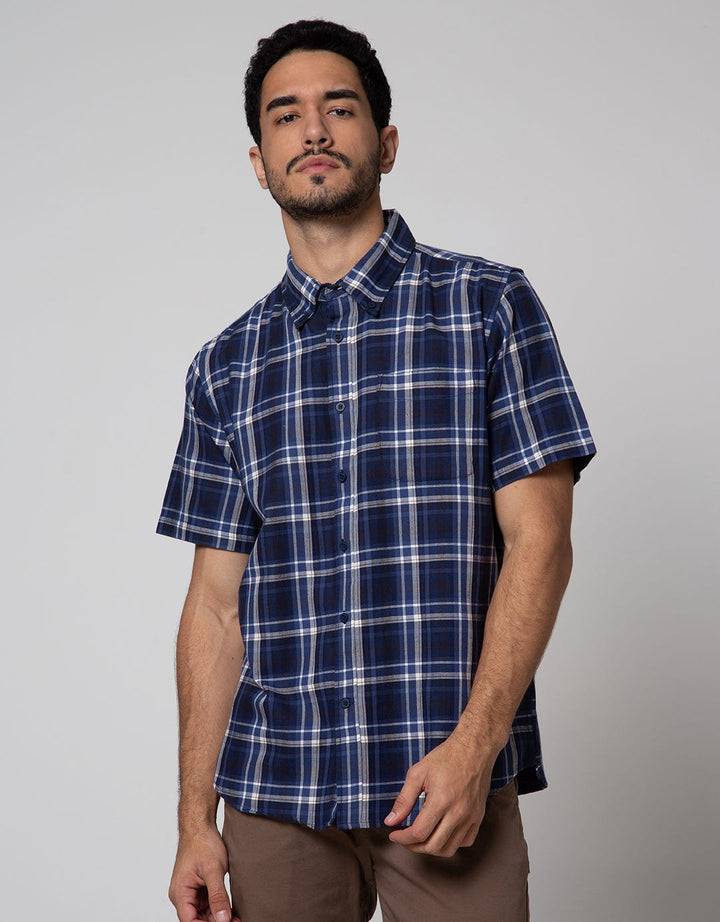 Cole Short Sleeve Shirt Woven Shirt Medium Check