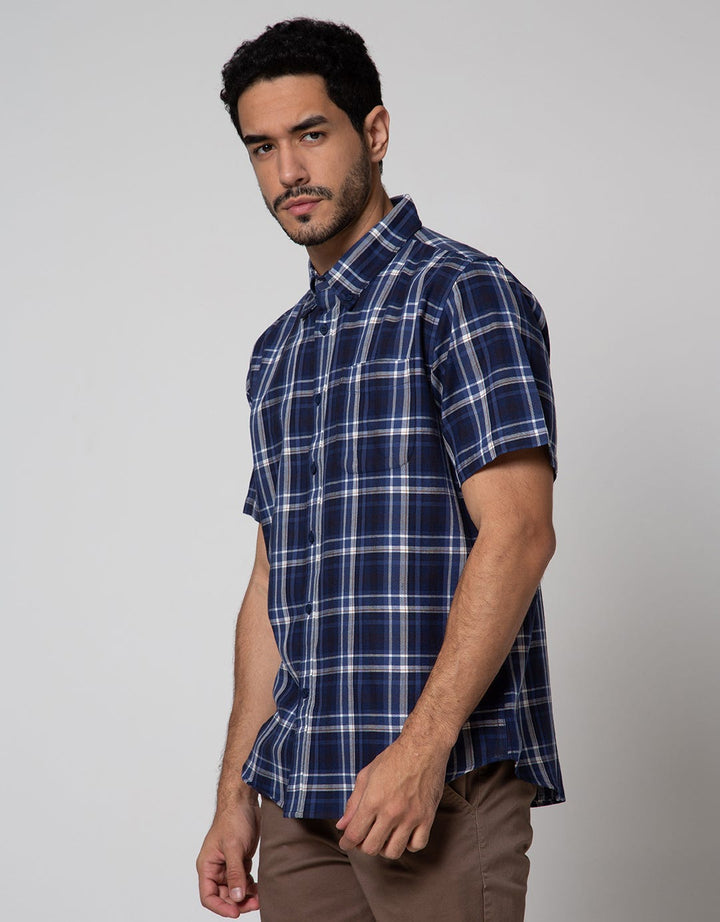 Cole Short Sleeve Shirt Woven Shirt Medium Check