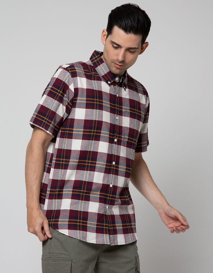 Cole Short Sleeve Shirt Woven Print Check