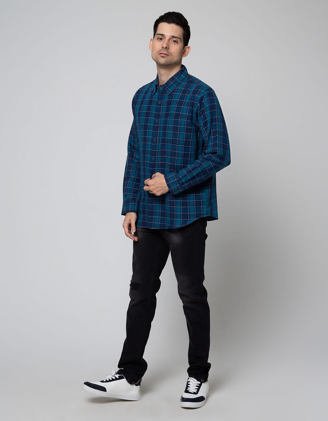 Cole Long Sleeve Shirt Woven Medium Check