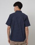 Cole Short Sleeve Shirt Woven Slub Geo