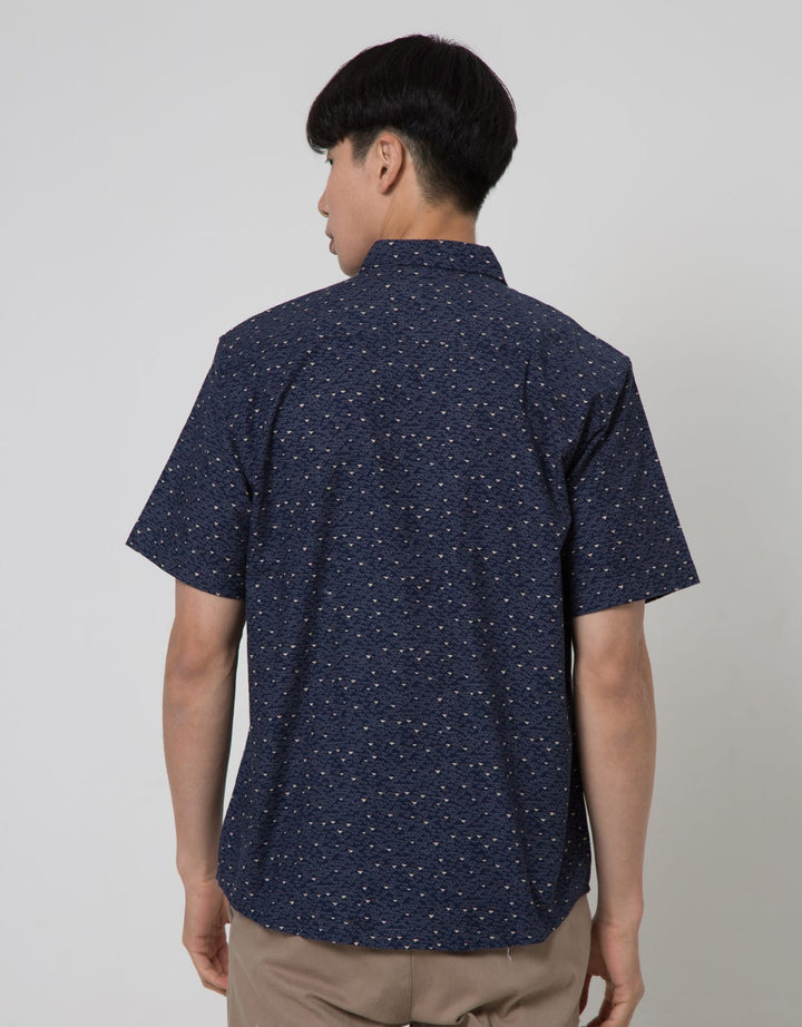 Cole Short Sleeve Shirt Woven Slub Geo