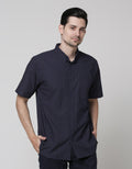 Cole Short Sleeve Shirt Woven Slub Print