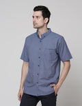 Cole Short Sleeve Shirt Woven Print Geo Slub