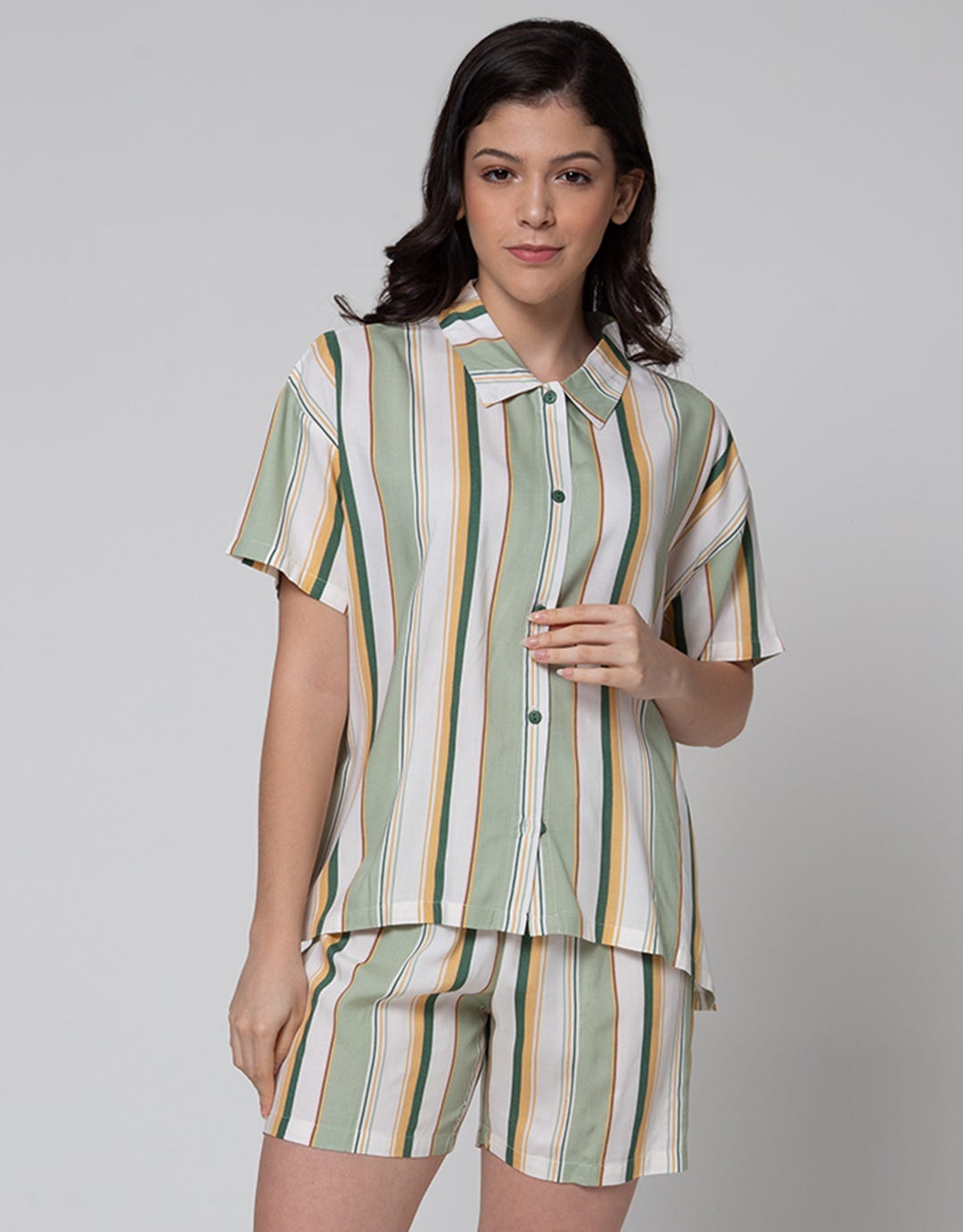 Nevada Short Sleeve Pyjama Shorts Stripe