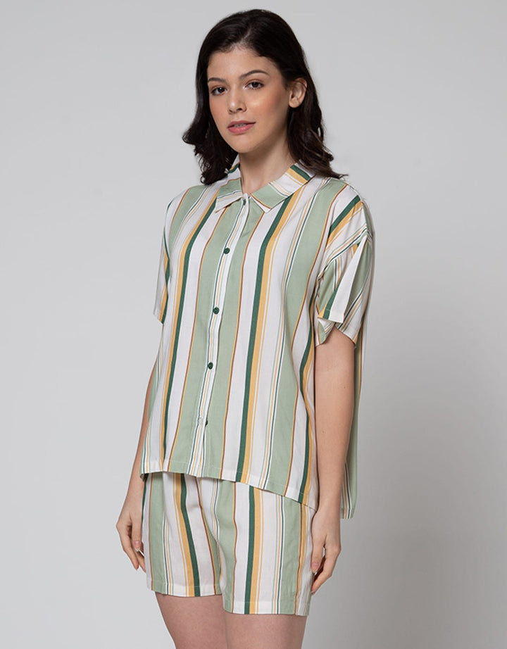 Nevada Short Sleeve Pyjama Shorts Stripe