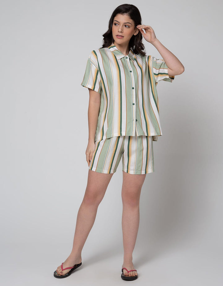Nevada Short Sleeve Pyjama Shorts Stripe