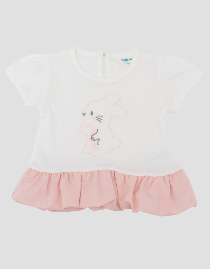 Little M Embro Bunny With Woven Baloon Kaos Bayi