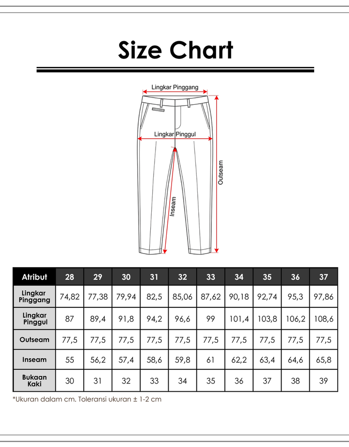 Cardinal Formal Button Celana Panjang Chinos Pria
