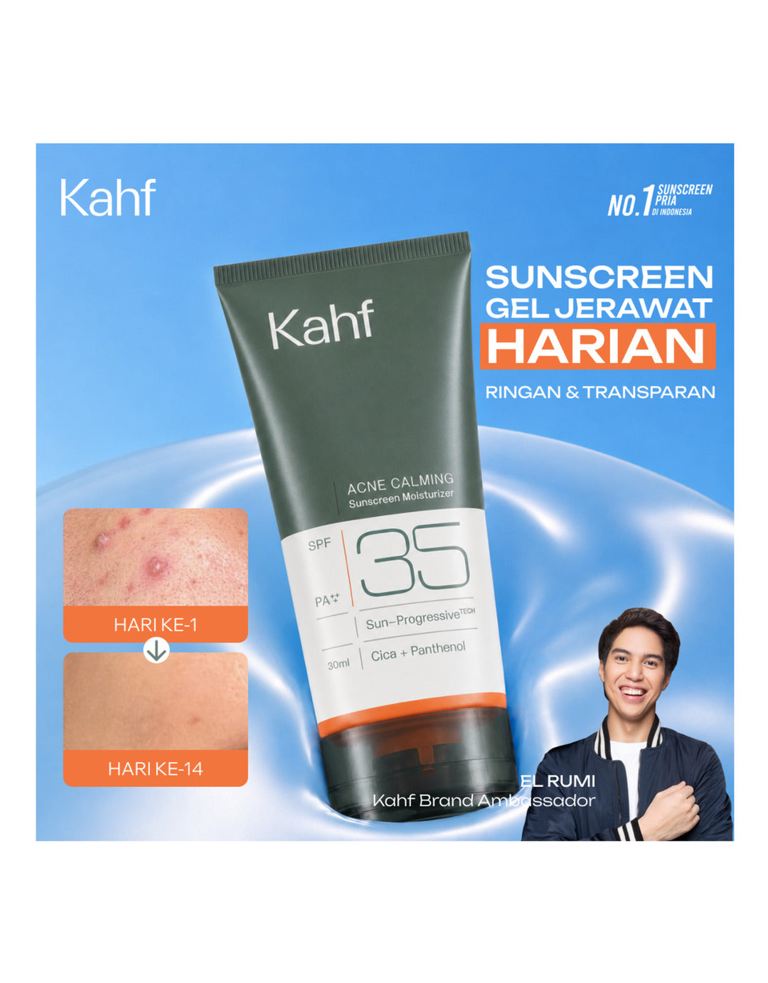 KAHF ACNE CALMING SUNSCREEN MOISTURIZER SPF35 30 ML