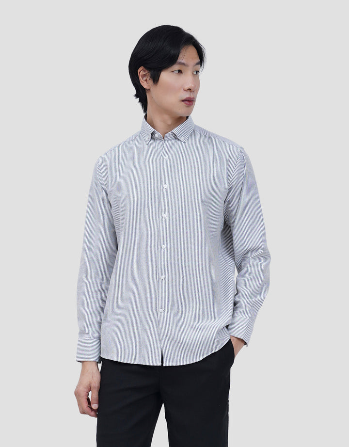 COLE FIT STRIPE OXFORD KEMEJA PRIA