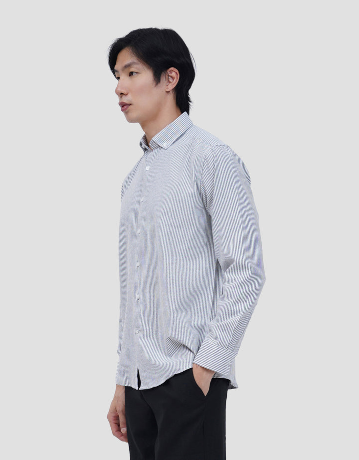 COLE FIT STRIPE OXFORD KEMEJA PRIA