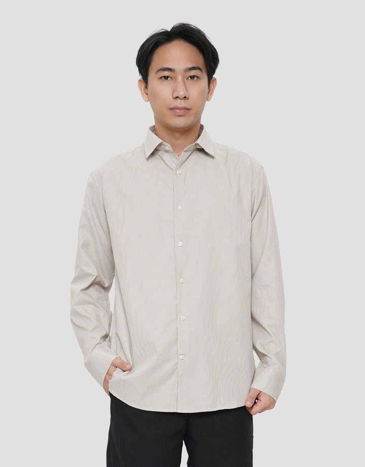 COLE MICRO CHECK KEMEJA LENGAN PANJANG PRIA