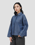 CONNEXION COCOON DENIM LOOK KEMEJA WANITA