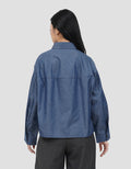 CONNEXION COCOON DENIM LOOK KEMEJA WANITA