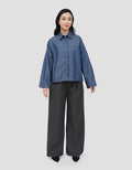 CONNEXION COCOON DENIM LOOK KEMEJA WANITA