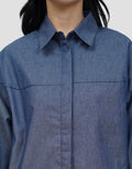 CONNEXION COCOON DENIM LOOK KEMEJA WANITA