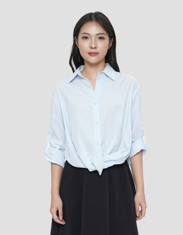 CONNEXION TWISTED HEM BLOUSE WANITA