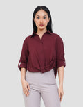 CONNEXION TWISTED HEM BLOUSE WANITA