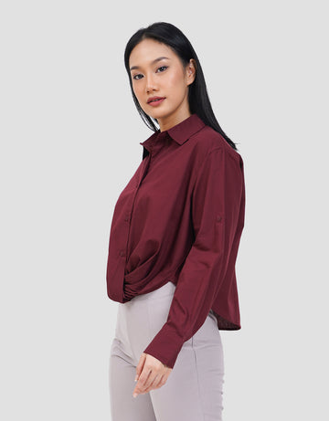 CONNEXION TWISTED HEM BLOUSE WANITA