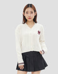 NEVADA CROP FLAT KNIT CABLE WITH EMBRO JAKET WANITA