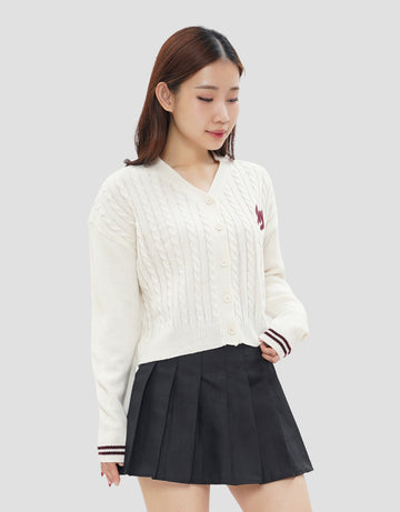 NEVADA CROP FLAT KNIT CABLE WITH EMBRO JAKET WANITA