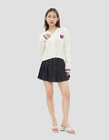 NEVADA CROP FLAT KNIT CABLE WITH EMBRO JAKET WANITA