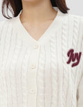 NEVADA CROP FLAT KNIT CABLE WITH EMBRO JAKET WANITA